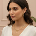 The Aurelia Leaf Set: Gold Vine Necklace and Earrings