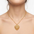 Golden Heart Filigree Necklace