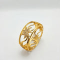 The Stella Starburst Cuff: Handcrafted 22K Gold Finish Locking Bangle