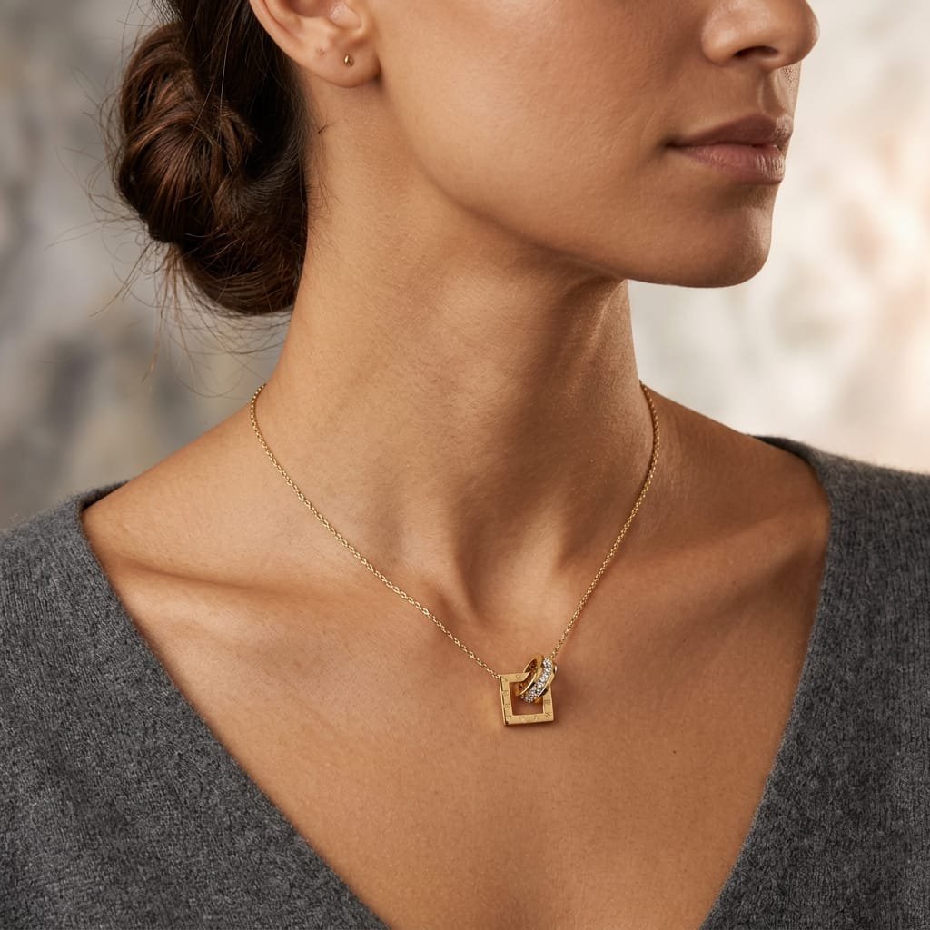 The Geometric Interlock Pendant Necklace